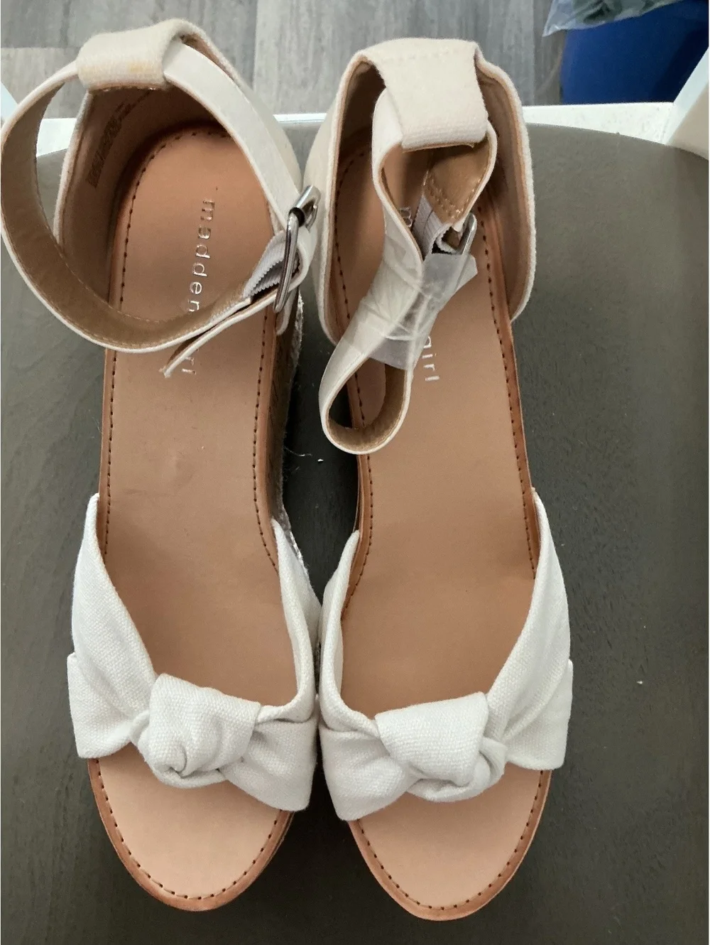 Womans Size 10 Madden Girl Colette White Platform Wedge Sandal